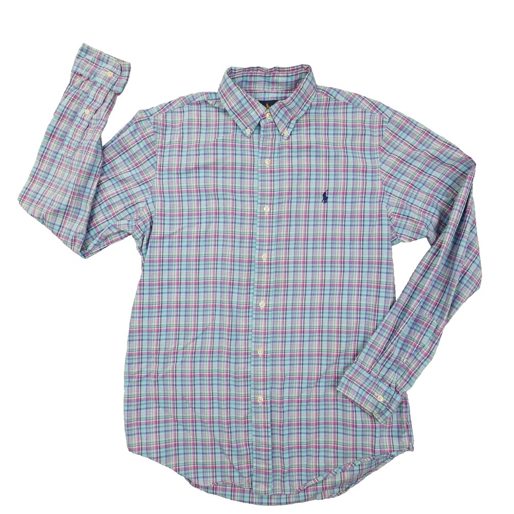 Ralph lauren Multicolor Plaid Long Sleeve Button Up Shirt Men's Medium‎ Preppy